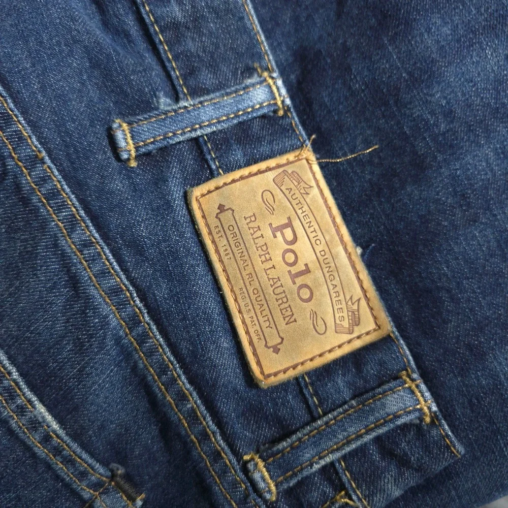 Polo Ralph Lauren Jeans Mens 42x34 Blue Authentic Dungarees Straight Leg Denim‎